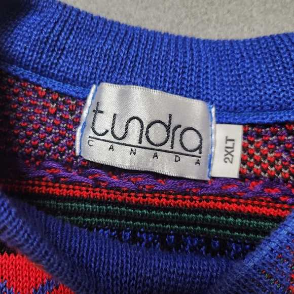 Vintage Tundra Coogi Style Knit Sweater 2XLT 90s - Picture 5 of 12